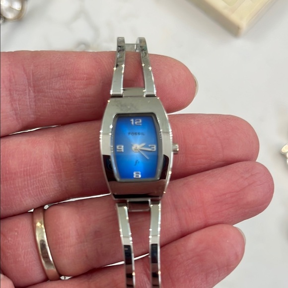 Silver and Blue Women's fossil Watch - Picture 2 of 4